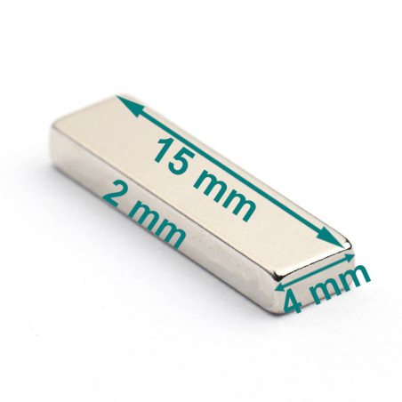 15 x 4 x 2 / N38 - Neodymium magnet (NdFeB)