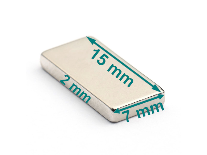 15x7x2 neodymium-blokkmagnet