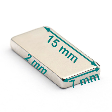 15 x 7 x 2 / N38 - Neodimyum mıknatıs (NdFeB)