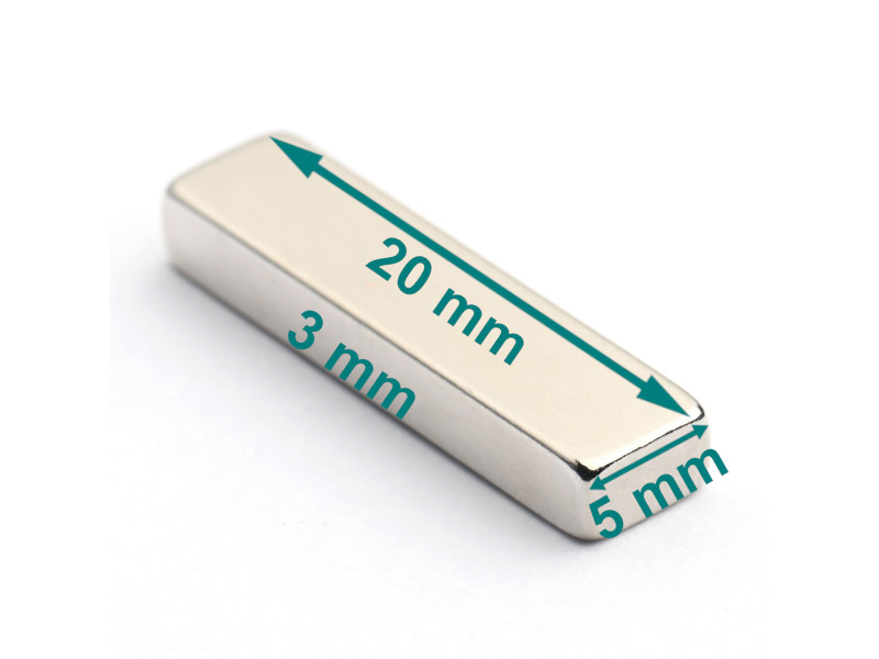 20x5x3 neodymium-blokkmagnet