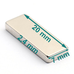 20x7x2,4 neodymium block magnet