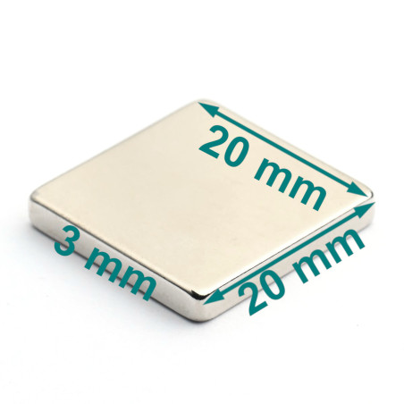 20 x 20 x 3 / N38 - Neodymium magnet (NdFeB)