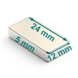 24x12x5 neodimov blok magnet N45