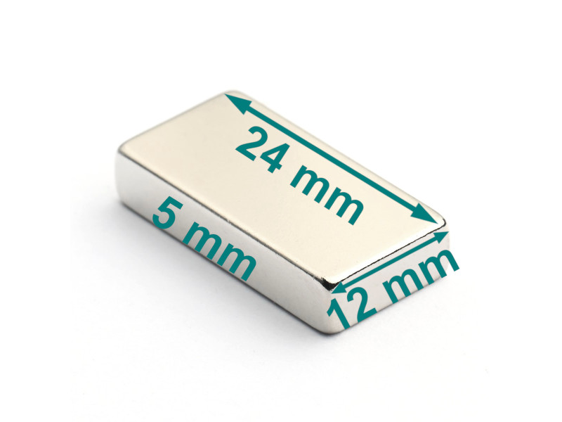 24x12x5 neodimov blok magnet N45
