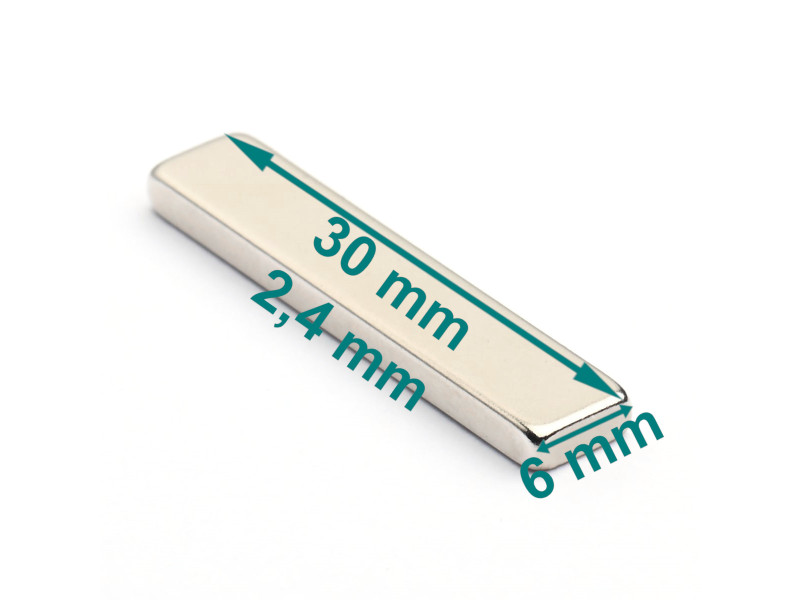 30x6x2,4 elongated neodymium magnet