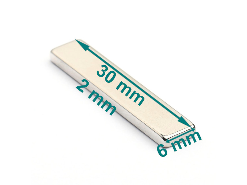 30x6x2 neodymium-blokkmagnet