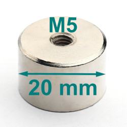 Magnet, diameter 20 mm, M5...