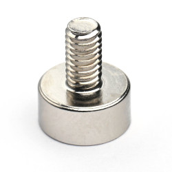 Mıknatıs, çap 10 mm, M4 dış dişli, neodimyum