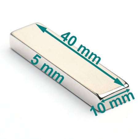 40 x 10 x 5 / N38 - Neodym Magnet (NdFeB)