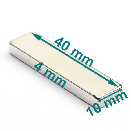 40 x 10 x 4 / N38 - Neodym Magnet (NdFeB)