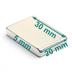 30 x 20 x 5 / N38 - Neodimov magnet (NdFeB)