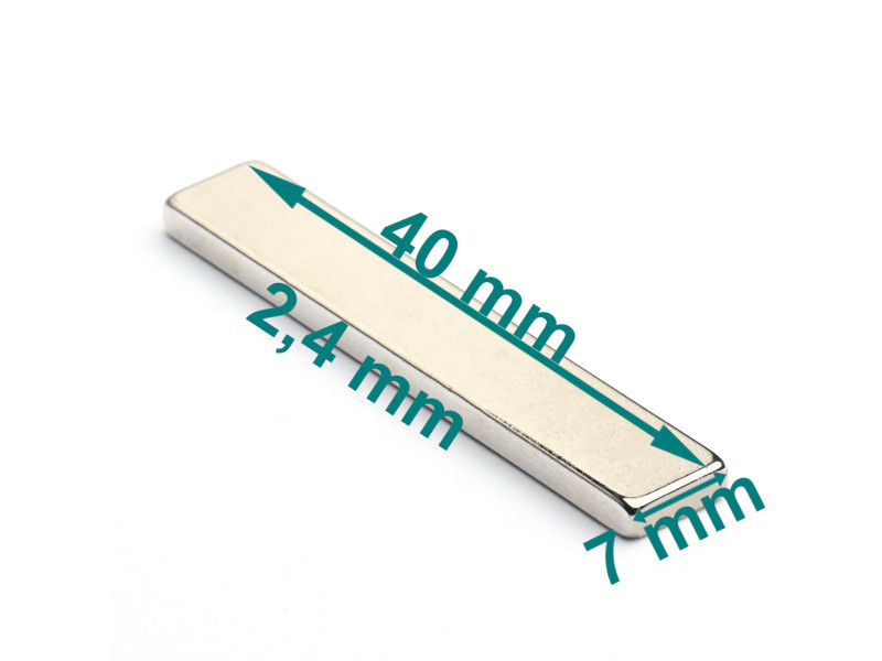 40x7x2,4 mm N38SH neodymium block magnet