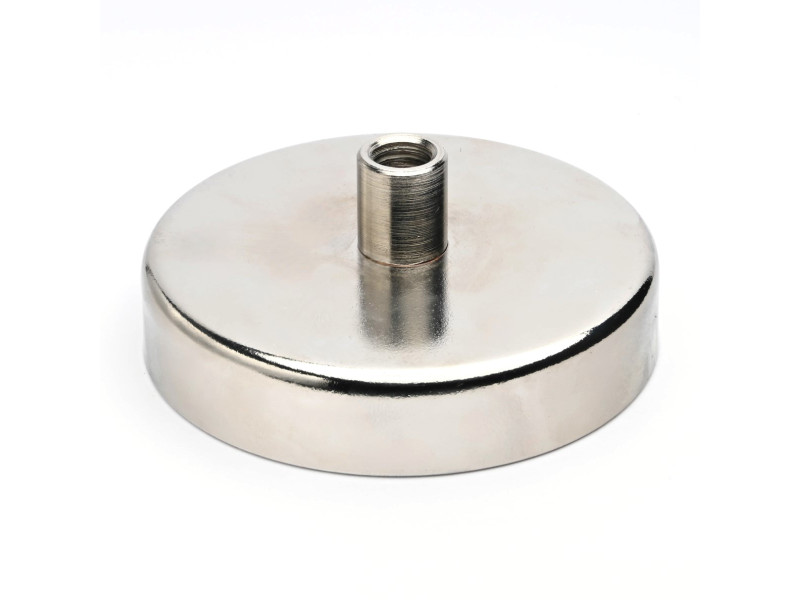 Magnet în carcasă, diametru 80 mm, cu filet M10 - ferită