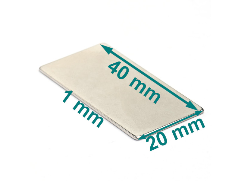 40x20x1 neodym flatmagnet