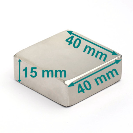 40 x 40 x 15 / N35 - Neodüüm magnet (NdFeB)