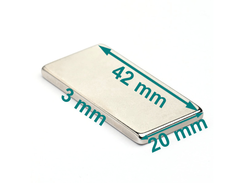 42x20x3 N35H neodymium-blokkmagnet