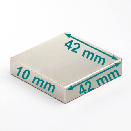 42 x 42 x 10 / N38 - Neodymium magneet (NdFeB)