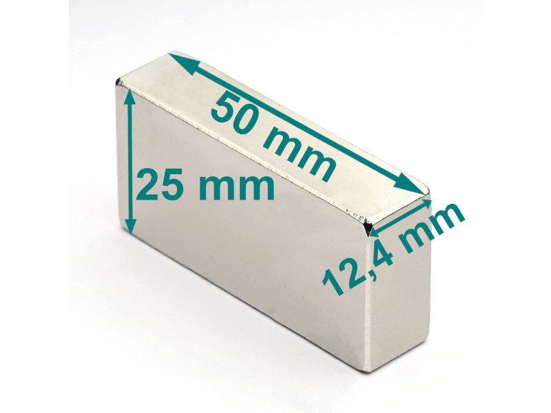 50x12,4x25 neodymium block magnet