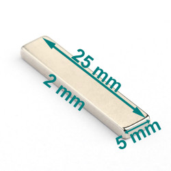 25x5x2 neodimovih blokovnih magnetov