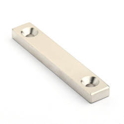 60 X 10 X 5 - D7,2/d3,6 / N38 - Neodymmagnet (NdFeB)