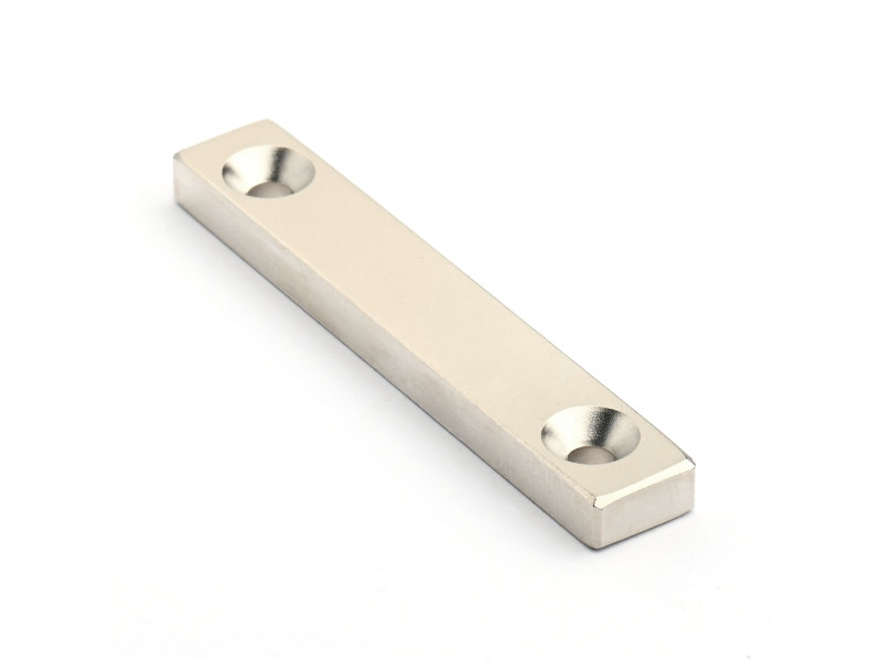 60 X 10 X 5 - D7,2/d3,6 / N38 - Neodymmagnet (NdFeB)