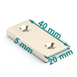 40x20x5 neodimski magnet z vijaki