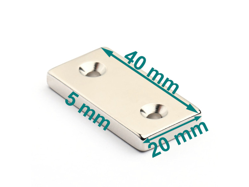 40x20x5 neodimski magnet z vijaki