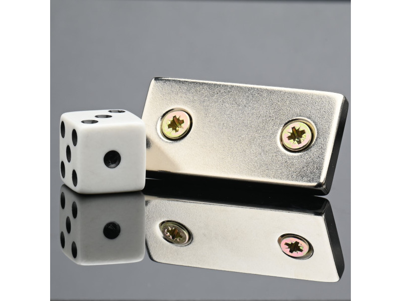 40 X 20 X 5 - D7,2/d3,6 / N38 - Neodymmagnet (NdFeB)