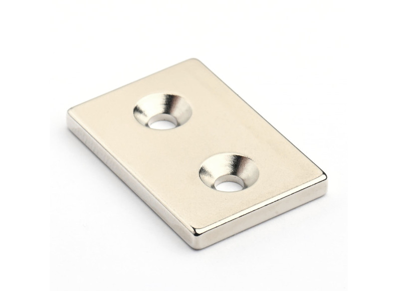 30 X 20 X 3 - D7,2/d3,6 / N38 - Neodymmagnet (NdFeB)