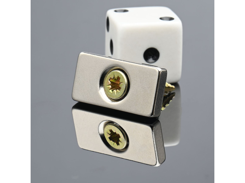 20 X 10 X 3 - D7,2/d3,6 / N38 - Neodymmagnet (NdFeB)