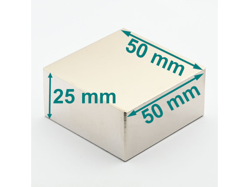 50x50x25 N42 neodymium blokkmagnet