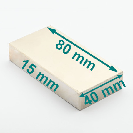 80 x 40 x 15 / N38 - Neodym Magnet (NdFeB)