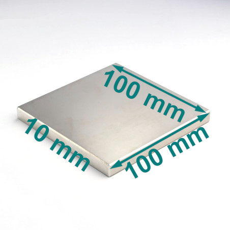 100 x 100 x 10 / N42 - magnet de neodim (NdFeB)