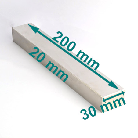 200 x 30 x 20 / N38 - Neodym Magnet (NdFeB)