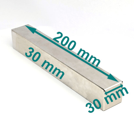 200 x 30 x 30 / N38 - Neodímium mágnes (NdFeB)