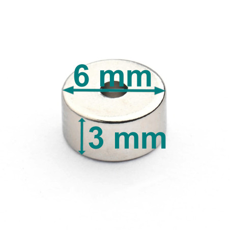 D6 x d1,5 x 3 / N35 - Neodymium magnet (NdFeB)