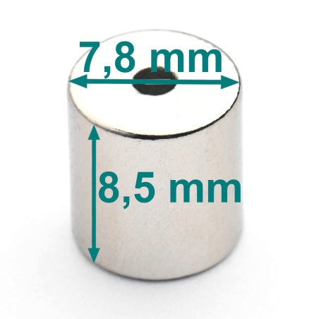 D7,8 X D2 X 8,5 / N45 - Neodym Magnet (NdFeB)