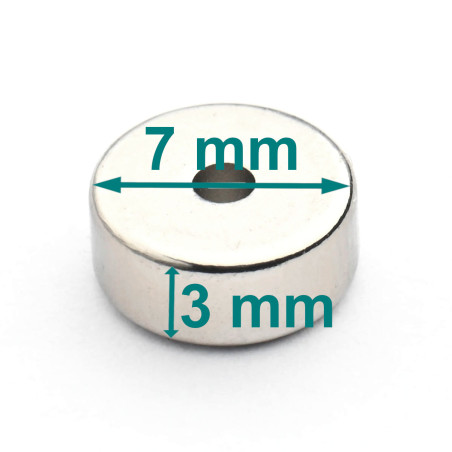 D7 x d1,5 x 3 / N35 - Neodímium mágnes (NdFeB)