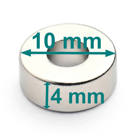 D10 x d4,3 x 4 / N38 - magnet de neodim (NdFeB)