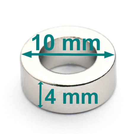 D10 x d6 x 4 / N38 - Neodüüm magnet (NdFeB)