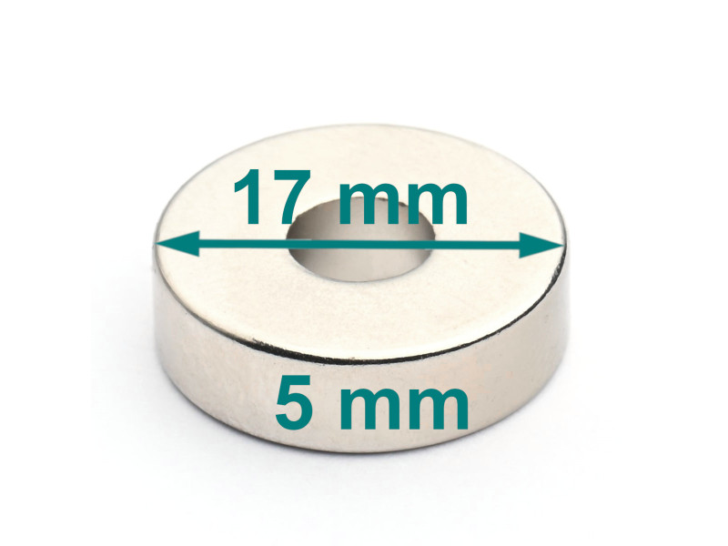 magnet med gjennomgående hull