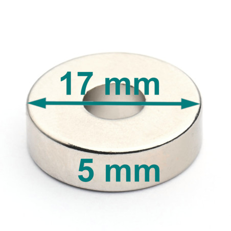 D17 x d6 x 5 / N42 - Neodymium magnet (NdFeB)