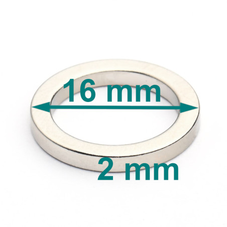 D16 x d12 x 2 / N38 - Neodym Magnet (NdFeB)