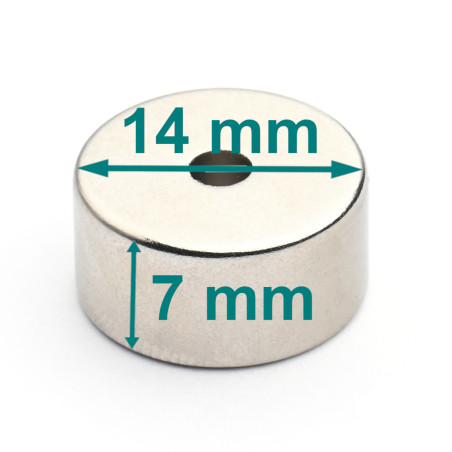 D14 x d3 x 7 / N35H - Neodym Magnet (NdFeB)