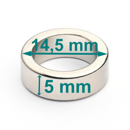 D14,5 x d10,5 x 5 / N38 - Neodym Magnet (NdFeB)