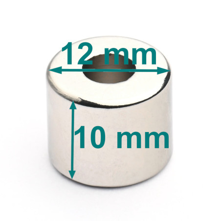 D12 x d5 x 10 / N35 - Neodym Magnet (NdFeB)