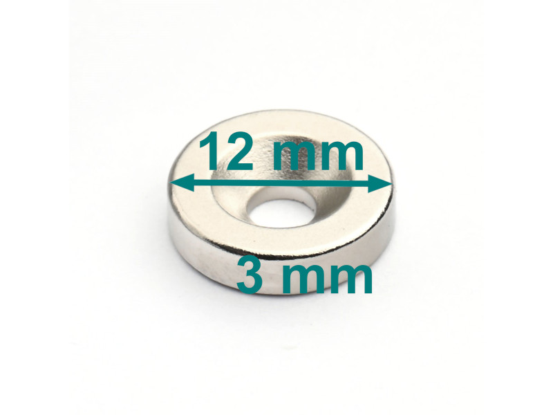 skru på neodymium skivemagnet med forsenket hull