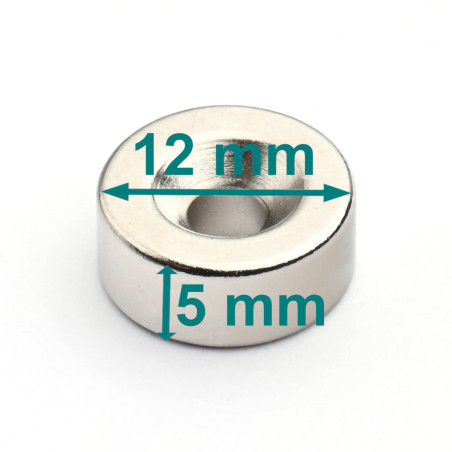 D12 x d7,2/3,6 x 5 / N38 - Neodimov magnet (NdFeB)
