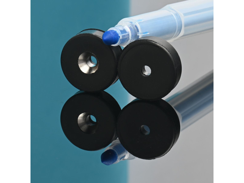 D19,5 x d7,2/3,6 x 6,5 / N42 - Neodymmagnet (NdFeB) i gummi