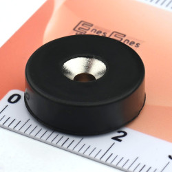 D19,5 x d7,2/3,6 x 6,5 / N42 - Neodímium mágnes (NdFeB) gumiban